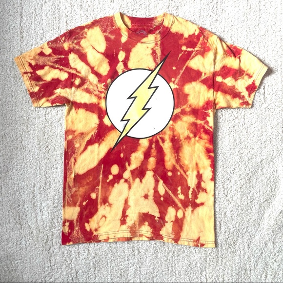 Marvel Flash Vintage Hand Bleached Distressed Unisex Tee Medium - Picture 1 of 2